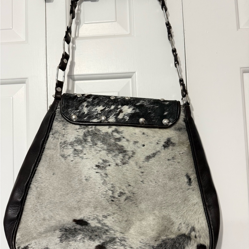 Cowhide Leather Black and White Women's Purse. NEW! - Picture 4 of 16